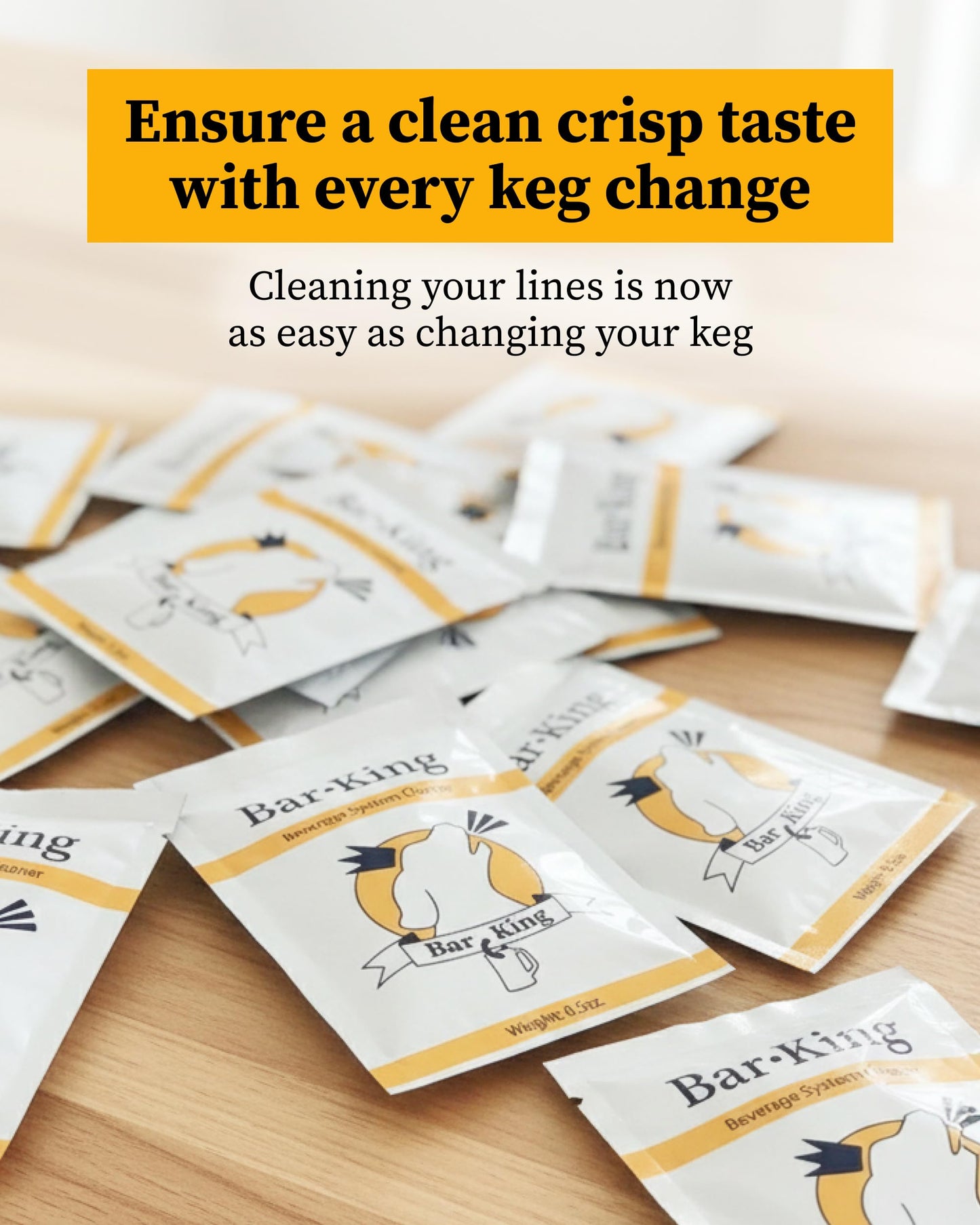 Bar-King Beer-Line Cleaning Powder - 32 Individual Cleaning Packets