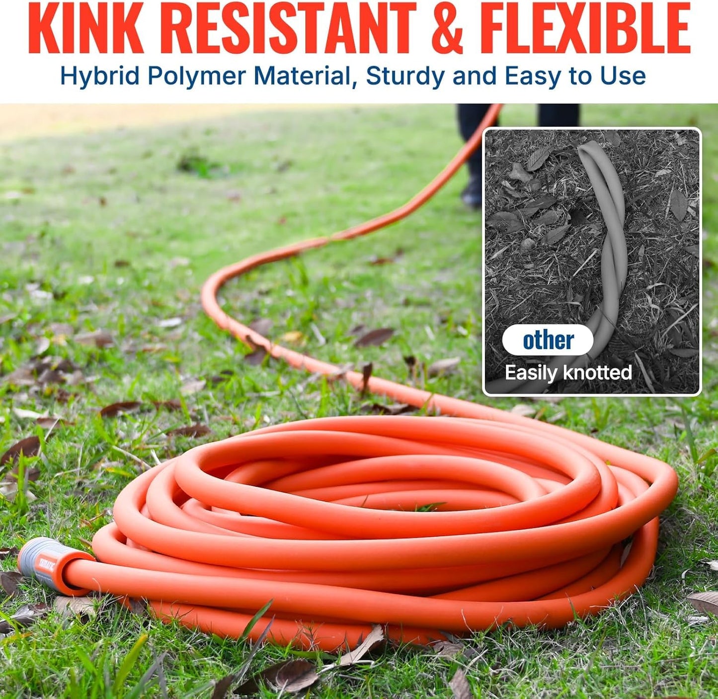 YAMATIC Heavy Duty Garden Hose 5/8 in x 30 ft, Super Flexible Water Hose, All-Weather, Lightweight, Burst 600 PSI