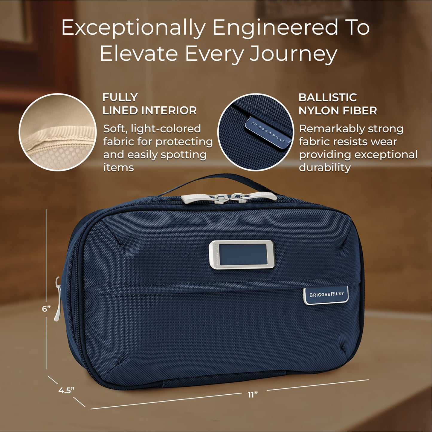 Briggs & Riley Baseline Expandable Essentials Toiletry Kit, Navy