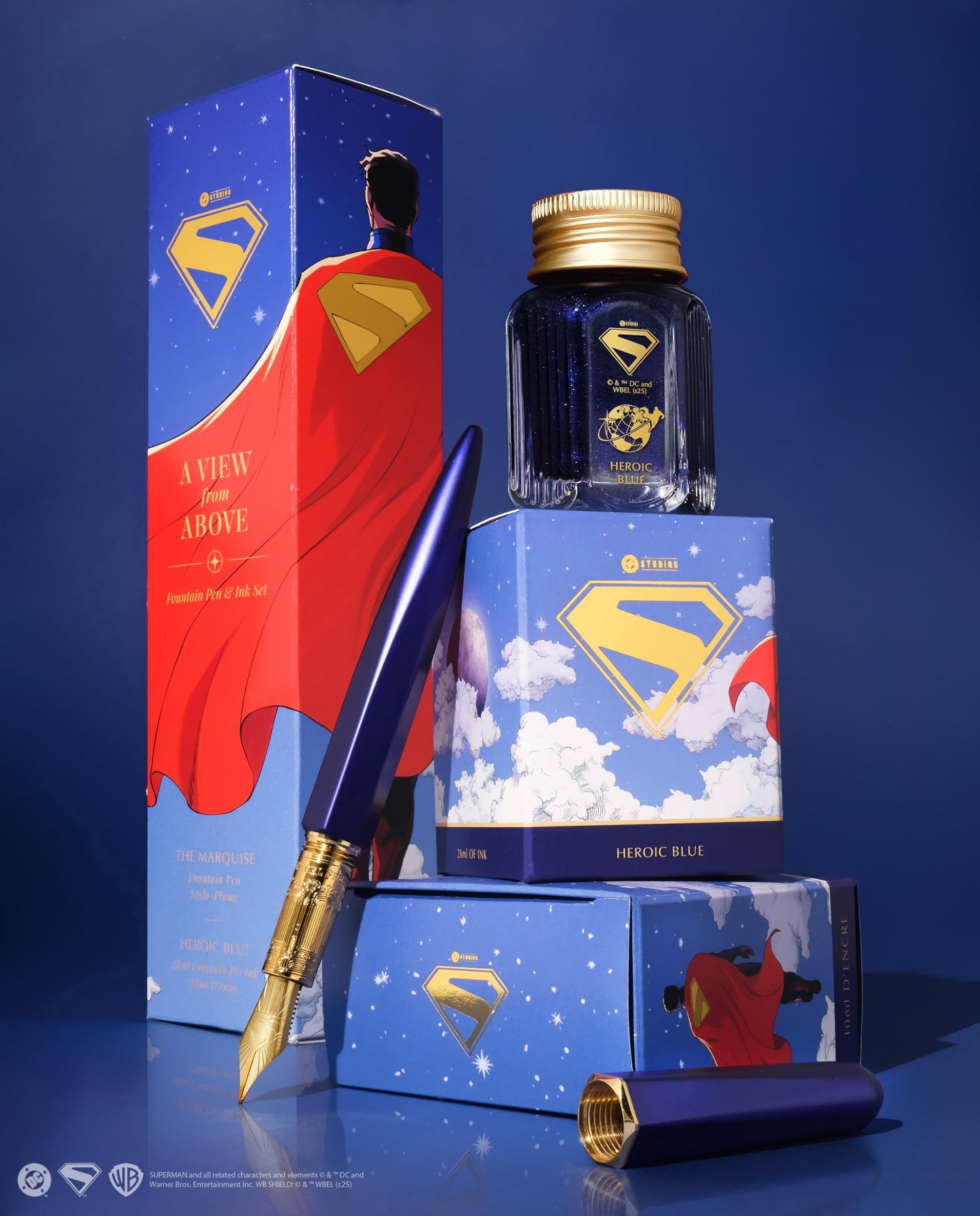 Ferris Wheel Press, Warner Bros. Discovery, Official Licensed, Superman Special Edition, Fountain Pen Ink, Heroic Blue, 28ml