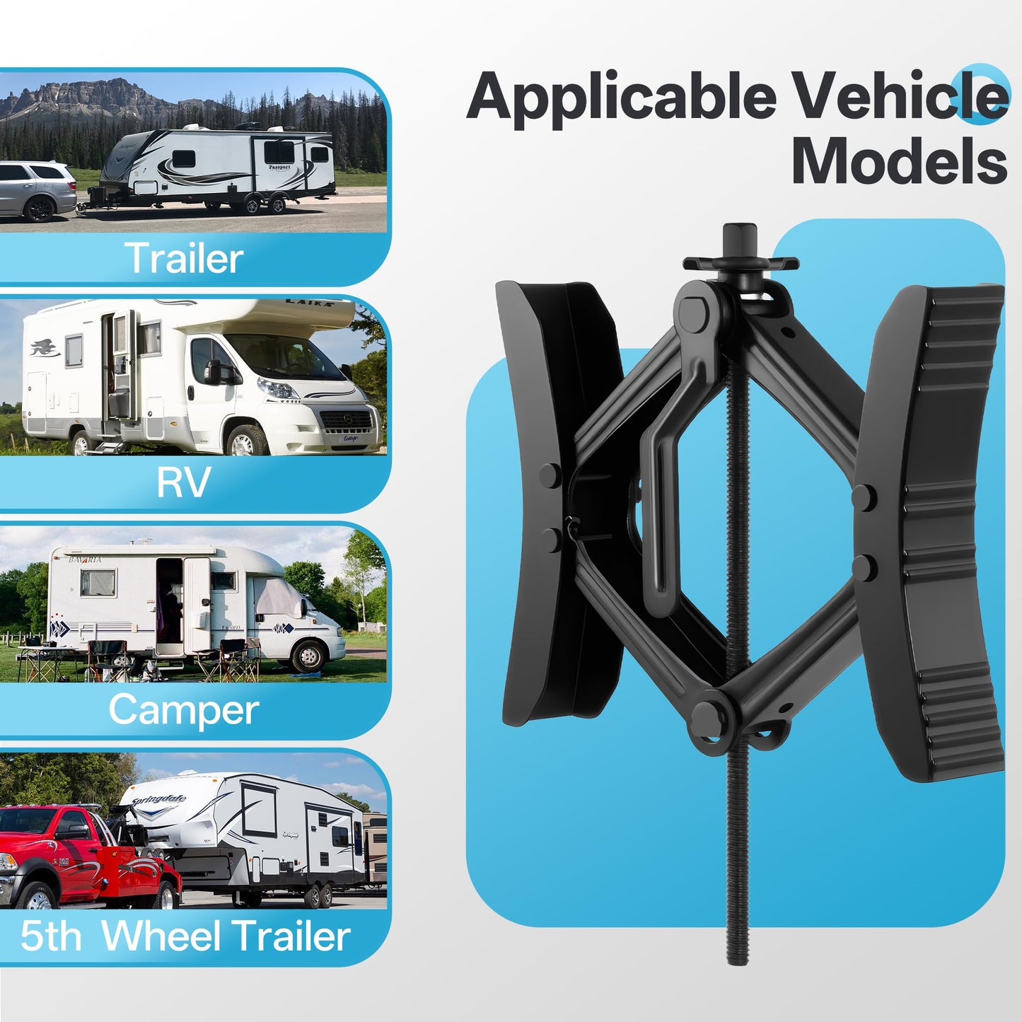 Camper Wheel Chock Stabilizer 2 Sets for RV Travel Trailer Truck, Heavy Duty X-Shaped RV Stabilizer Wheel Chock, Anti-Move Tire Wheel Chock Fits 3.5" to 12" Wheel Gaps