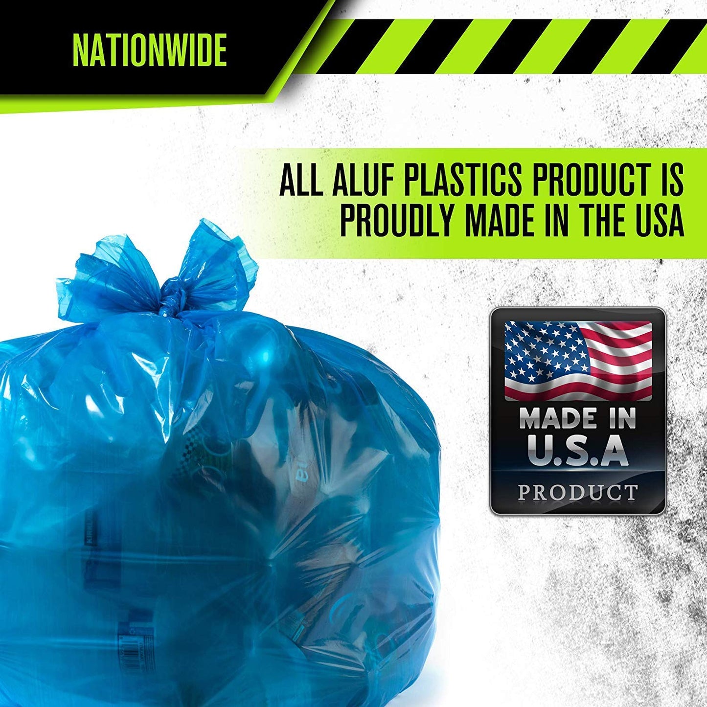 Aluf Plastics 33 Gallon Blue Trash Bags - (Pack of 100) - 1.2 MIL - Garbage or Recycling Bags 33" x 39" - Large Plastic Can Liners - for Industrial, Home, Contractor, Recycling