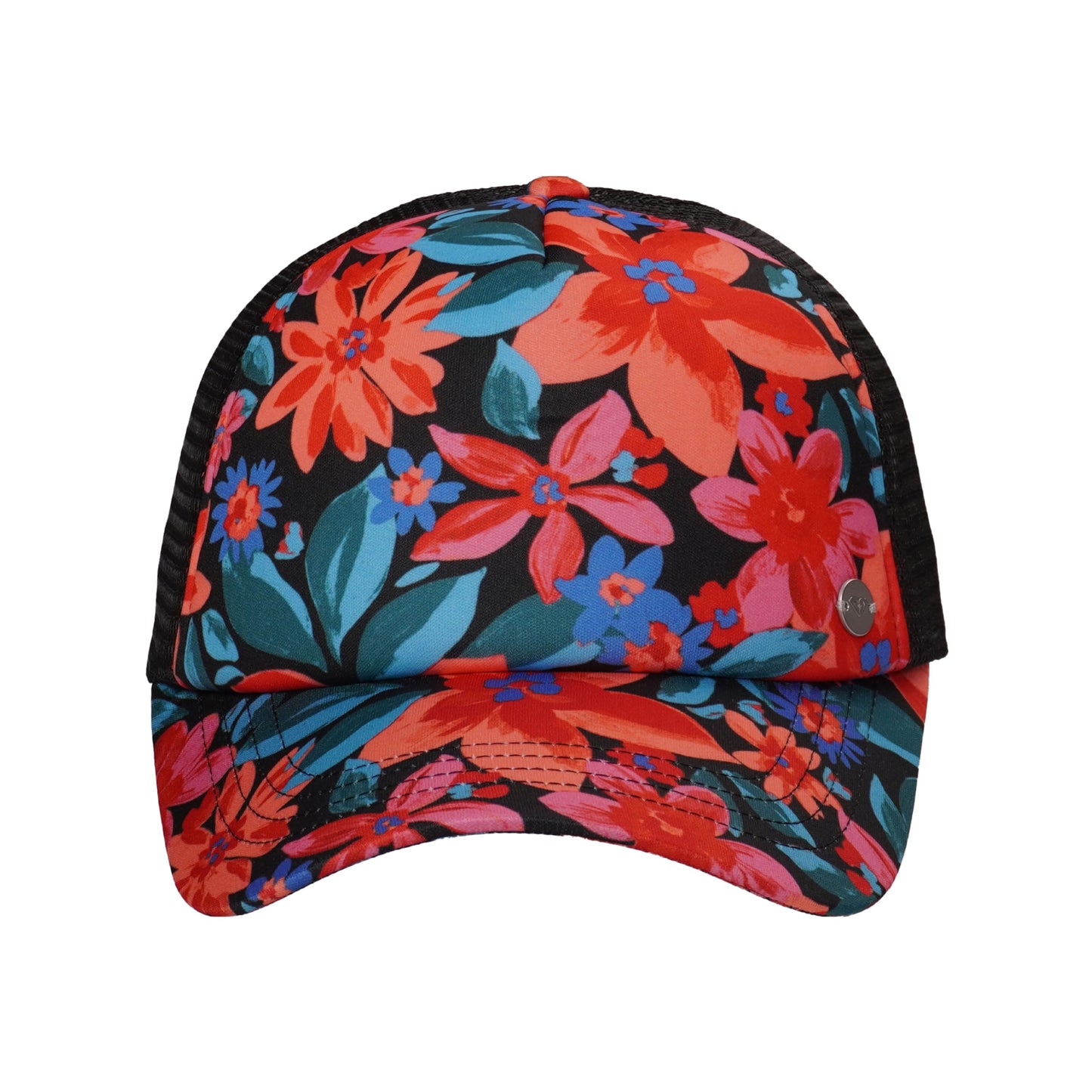 Roxy Women's Water Come Down Trucker Hat, Anthracite Floral Fiesta Big, One Size
