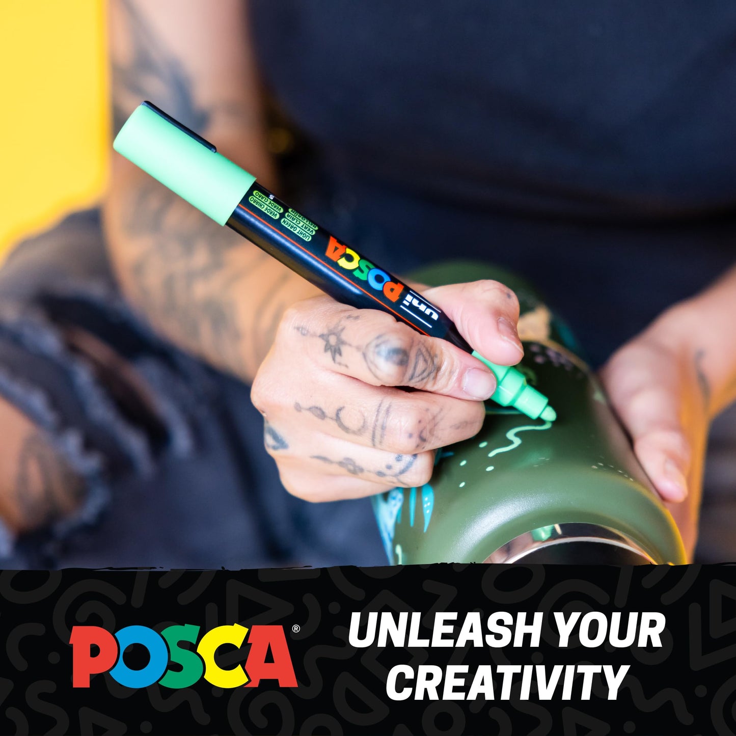 Posca Paint Art Markers, Set of 15 5M Medium Acrylic Markers with Reversible Tips, Artist Recommended Paint Pens for Gifts, Decorations, Fabric, Metal, Glass, Wood and Canvas
