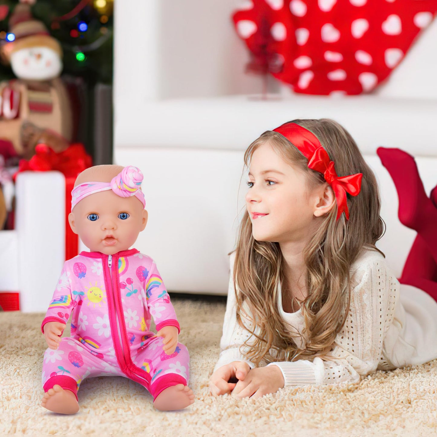ZITA ELEMENT 5 Sets 14-18 Inch Baby Doll Clothes Outfits Casual Wear for 17 Inch Baby Doll Clothes and Headbands 10 Pcs in Total Doll Clothing and Accessories