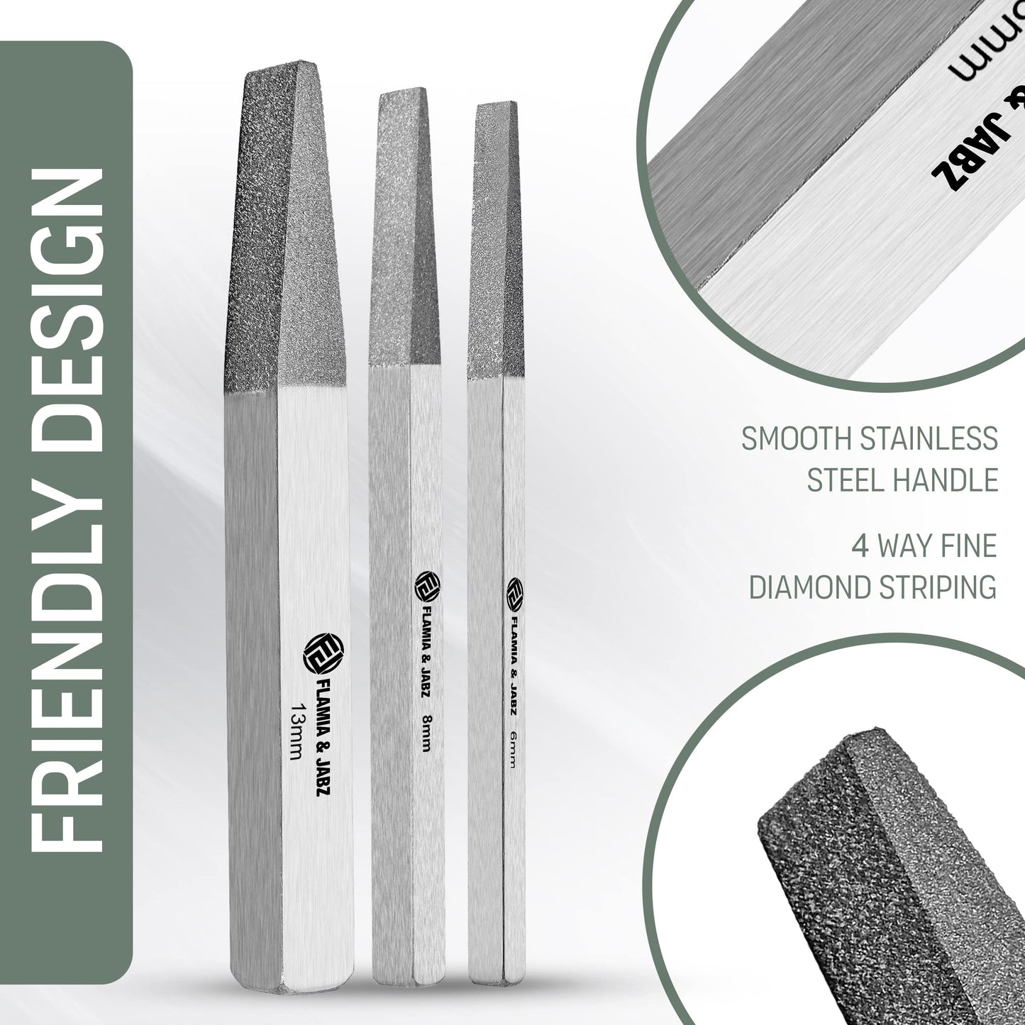 FLAMIA & JABZ Stripping Metal Stones & Nail File for Dogs, Cats & Pets (3 Piece Pack)