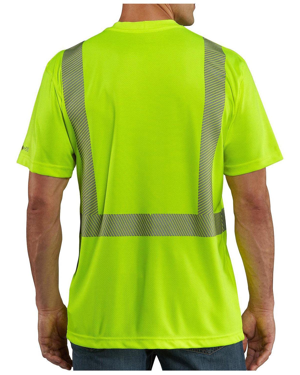 Carhartt Men's Big & Tall High Vis Force High Visibility Short Sleeve Class 2 Tee,Brite Lime,XXXX-Large
