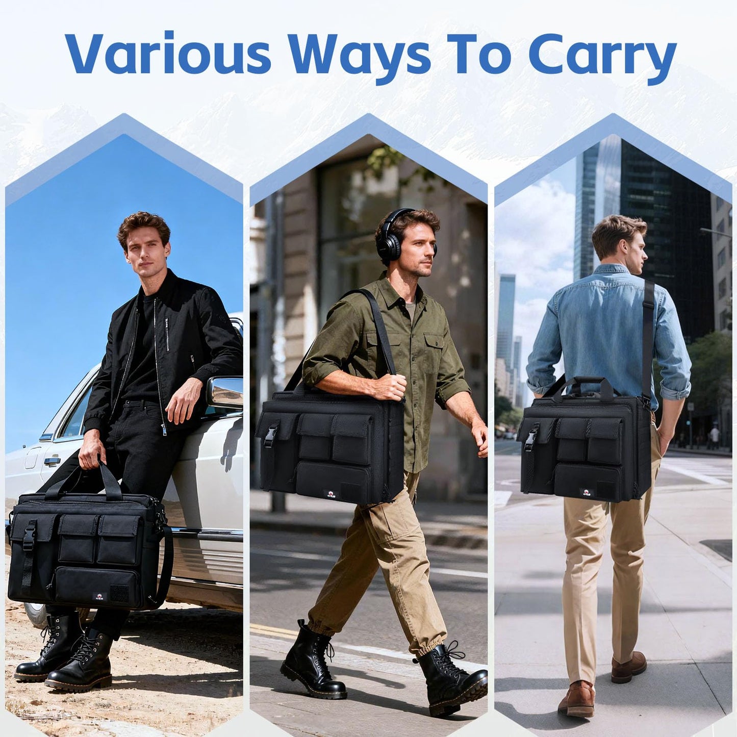 GES Multifunction Mens Outdoor Tactical Nylon Shoulder Laptop Messenger Bag