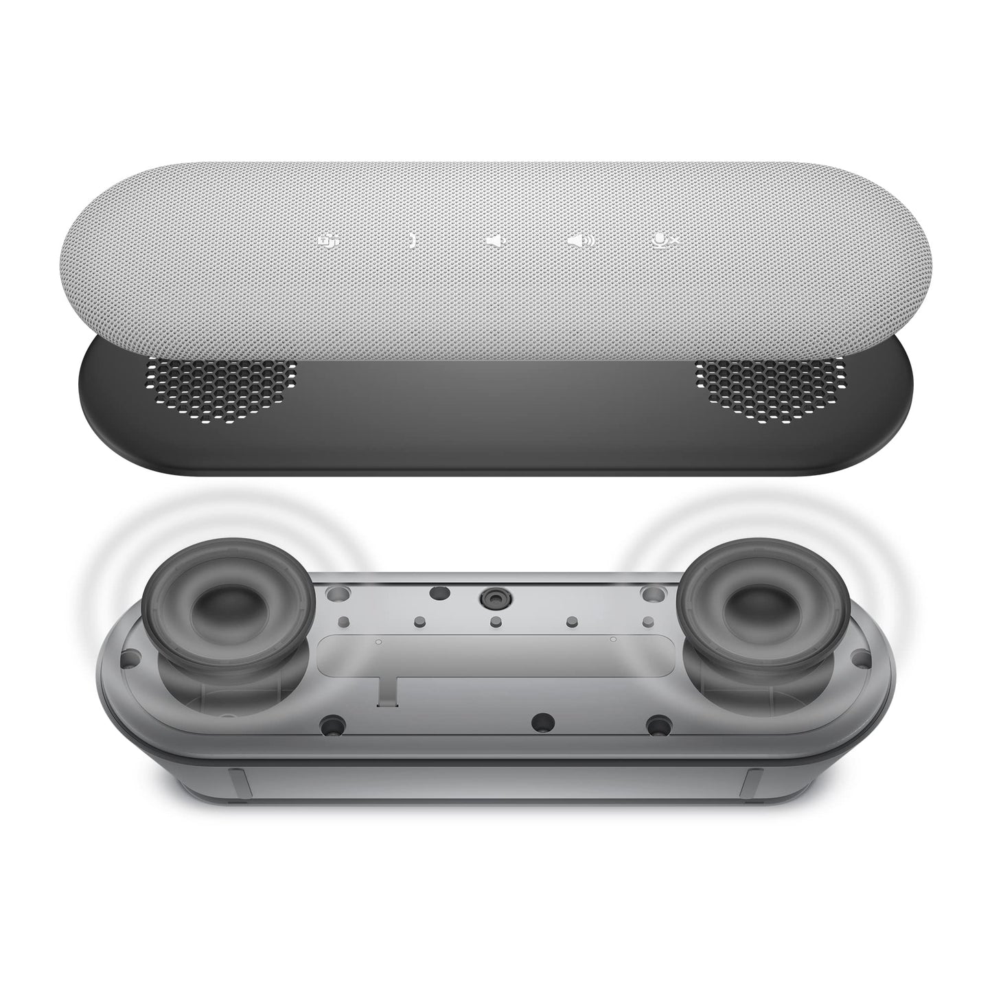 Dell Speakerphone – SP3022 - USB-A, and USB-C (via USB-A to USB-C Adapter) - Volume, Microphone on/Mute Switch, Status Indicator, Answer/end, Microsoft Teams Certified, Zoom Certified