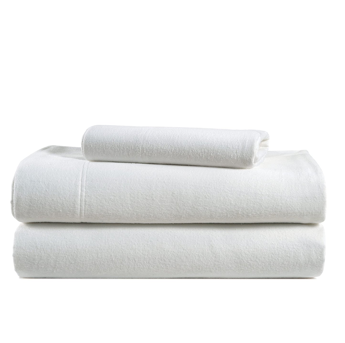 100% Cotton Flannel Sheets Set - Flannel Sheets Twin, 3-Piece Bed Sheets - Lightweight Bedding, Brushed for Extra Softness, Warm, Breathable, 15" Deep Pocket (Fits Upto 17" Mattress) - White