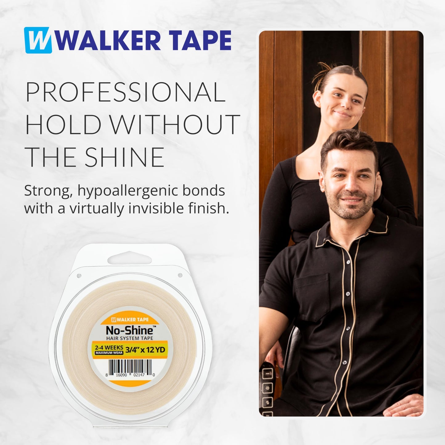 No Shine Bonding Double Sided Tape 3/4" x 12 Yard Hair System Roll by Walker Tape (WKR-NS-M2)