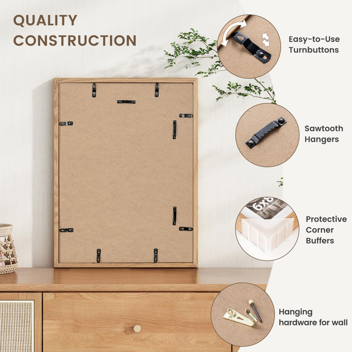 11x14 Picture Frame, USA-Sourced Oak Wood Photo Frames with HD Tempered Glass, Handcrafted Rounded Corner 11 x 14 Wooden Frames Matted to 8x10 Photos, 11x14 Frame, Horizontal or Vertical Wall Display