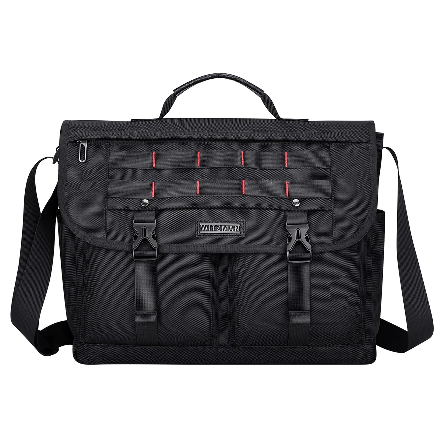 WITZMAN Messenger Bag for Men Crossbody Large Lightweight Satchel Bag Nylon Shoulder Bag with 15.6 inch Laptop (B701 Black)