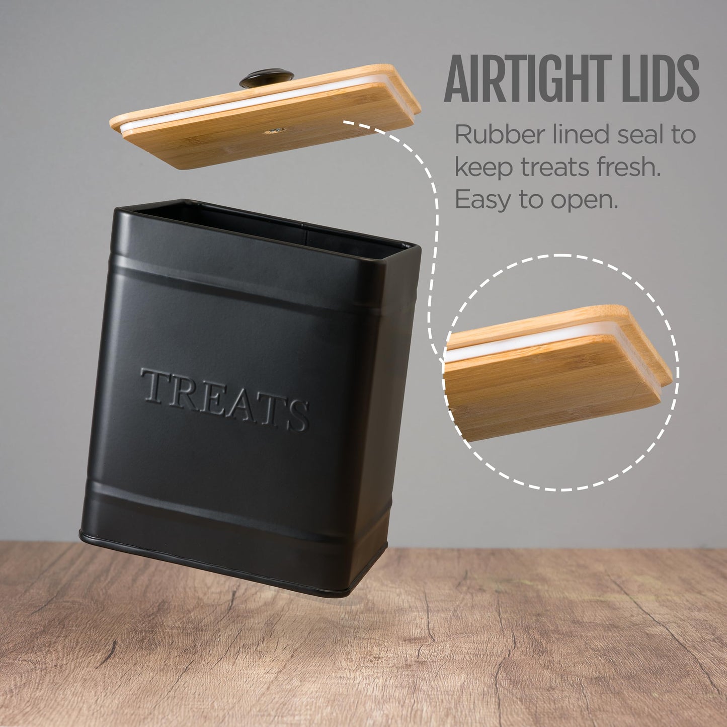 Autumn Beginnings Dog Treat Jar, 2 Pack Large Glass Pet Treat Container with Airtight Bamboo Lid, for Dog Cookies, Dog Training Treats, Dog Food Storage, for Small and Large Dogs