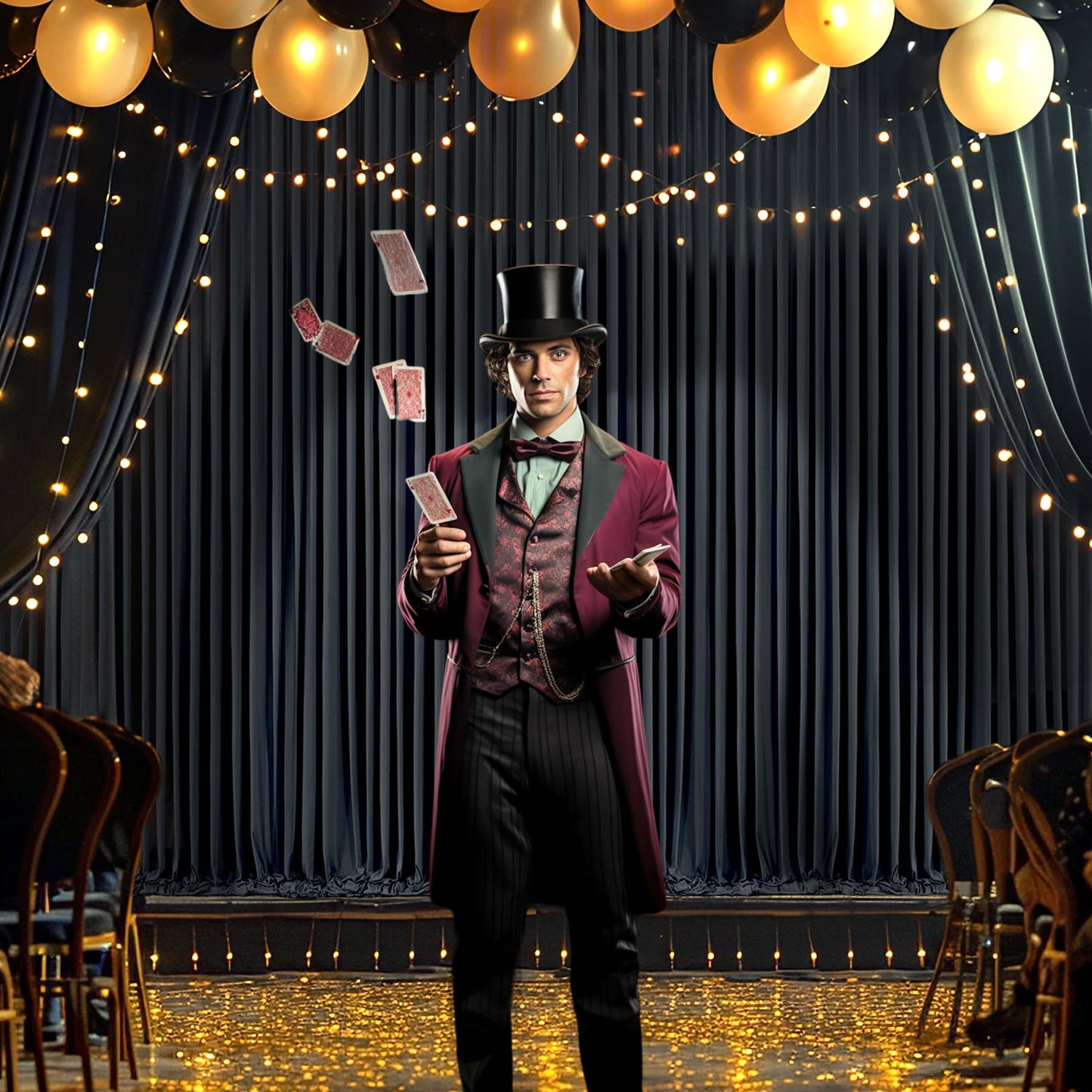 6 Panels Black Backdrop Curtain for Parties Wrinkle Free Black Photo Curtains Backdrop Drapes Fabric Decoration for Birthday Party Wedding 30ft(W) x 10ft(H)