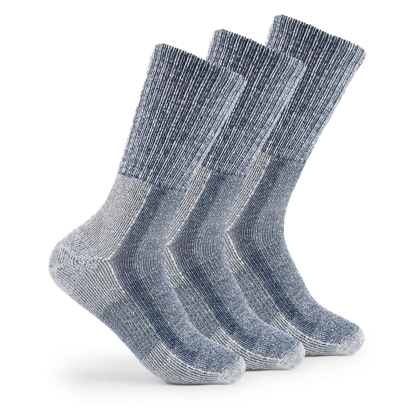 thorlos LTH Light Hiking Thick Padded Crew Sock, Navy (3 Pairs), X-Large
