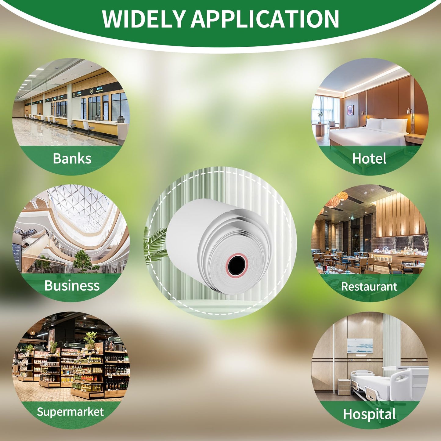 (50 Rolls) 2 1/4" x 85' Thermal Receipt Paper Rolls, Cash Register POS Thermal Paper Rolls, Credit Card Paper Rolls Thermal 2 1/4 in x 50 ft.