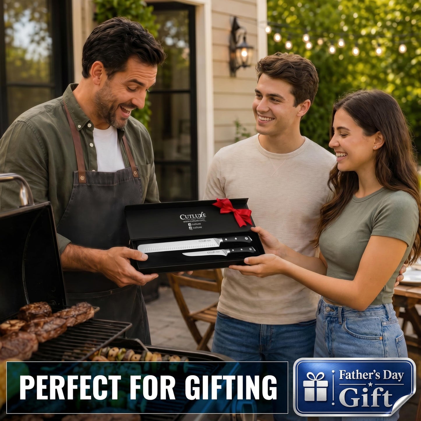 Cutluxe BBQ Carving Knife Set – Brisket Slicing Knife and Boning Knife for Meat Cutting – Professional Knife with Razor Sharp German Steel, Full Tang, Ergonomic Handles – Artisan Series