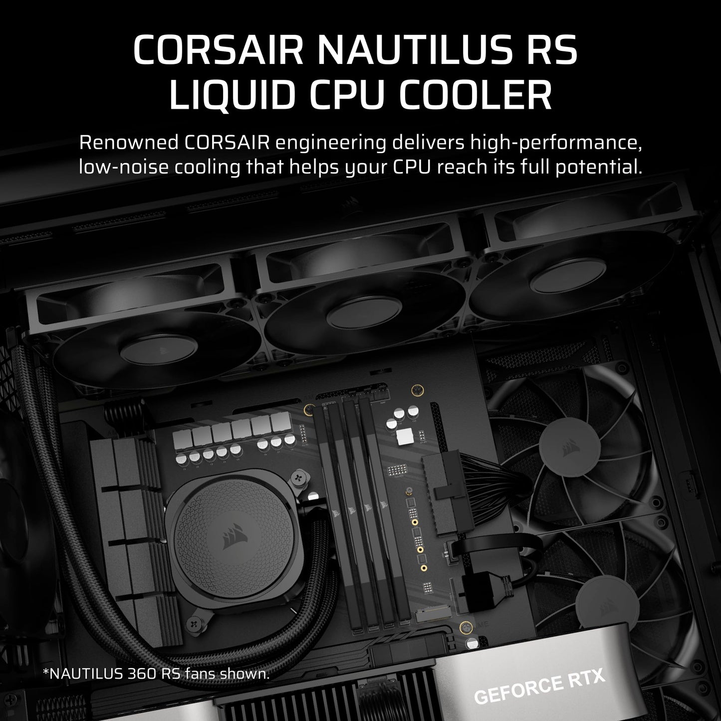 CORSAIR Nautilus 240 RS Liquid CPU Cooler – 240mm AIO – Low-Noise – Direct Motherboard Connection – Daisy-Chain – Intel LGA 1851/1700, AMD AM5/AM4 – 2X RS120 Fans Included – Black