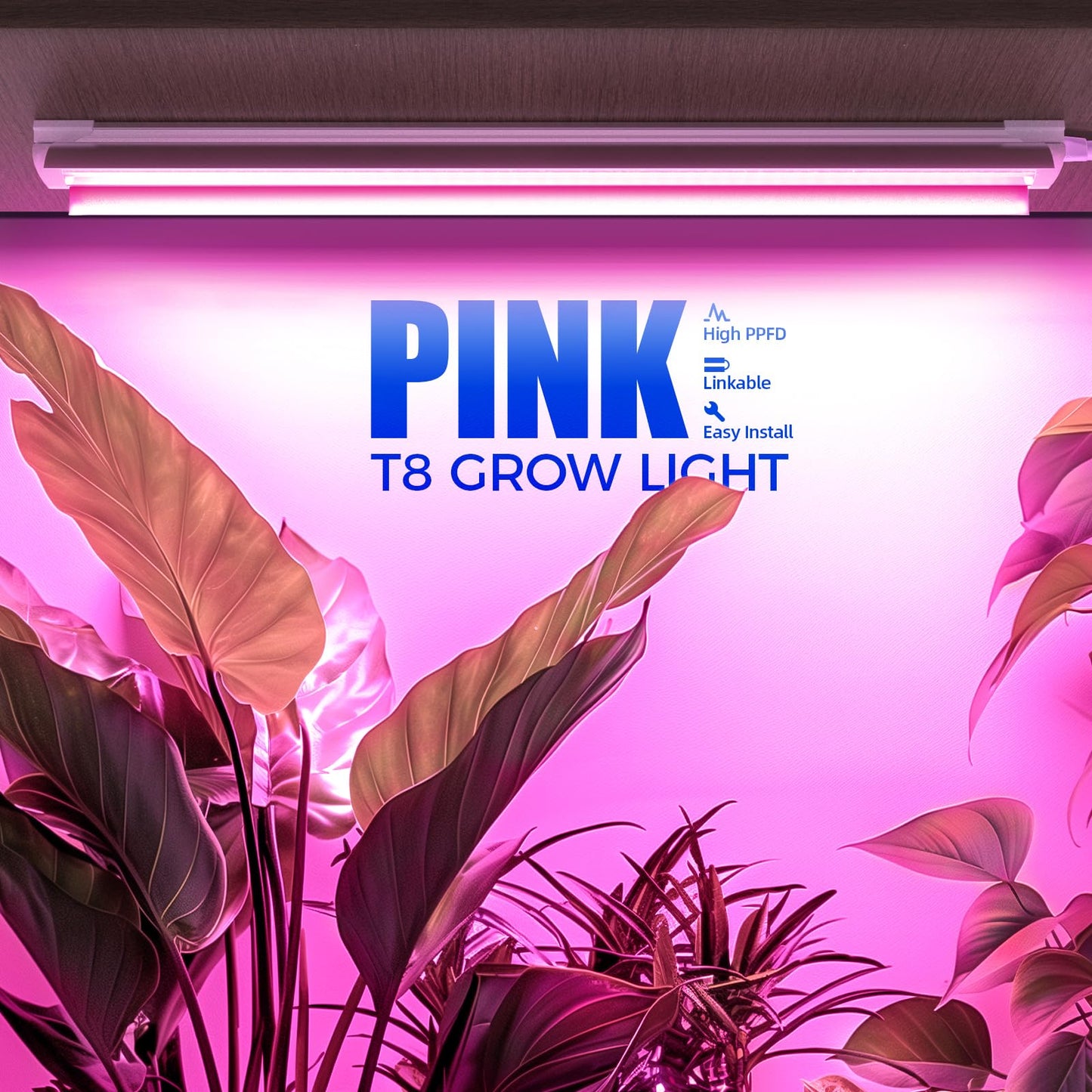 Barrina Full Spectrum LED Grow Light, 144W(6 x 24W, 800W Equivalent), 2FT T8, High Output, Linkable Design, Led Growing Lamps, Plant Lights for Indoor Plants Hydroponic, 6-Pack