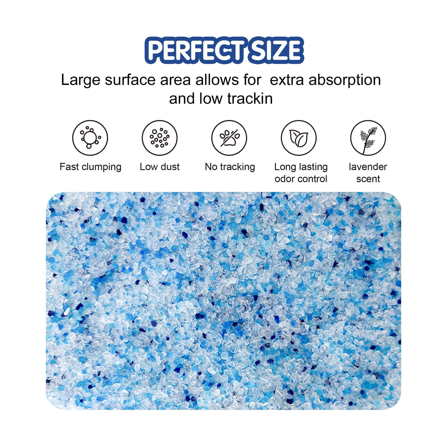 COCOYO Lavender-Scented Crystal Cat Litter I Silica Gel Cat Litter – 17.2 Lbs Value Pack (4.3 Lbs x 4)