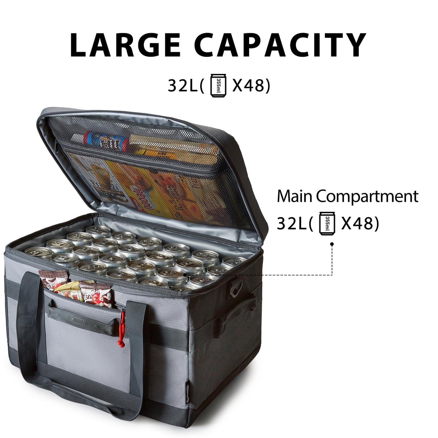 TOURIT Cooler Bag 48-Can Insulated Soft Cooler Large Collapsible Cooler Bag 32L Lunch Coolers for Picnic, Beach, Work, Trip