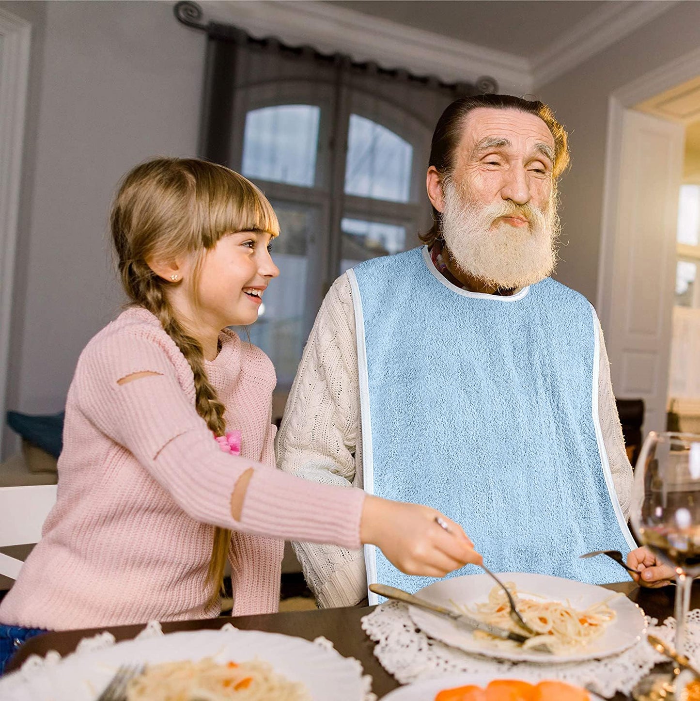 Avalon Towels Waterproof Adult Bibs For Women & Man Pack of 12 Premium Adult bibs for Elderly Eating, Bibs for Adults Senior Citizens, Washable Clothing Protectors