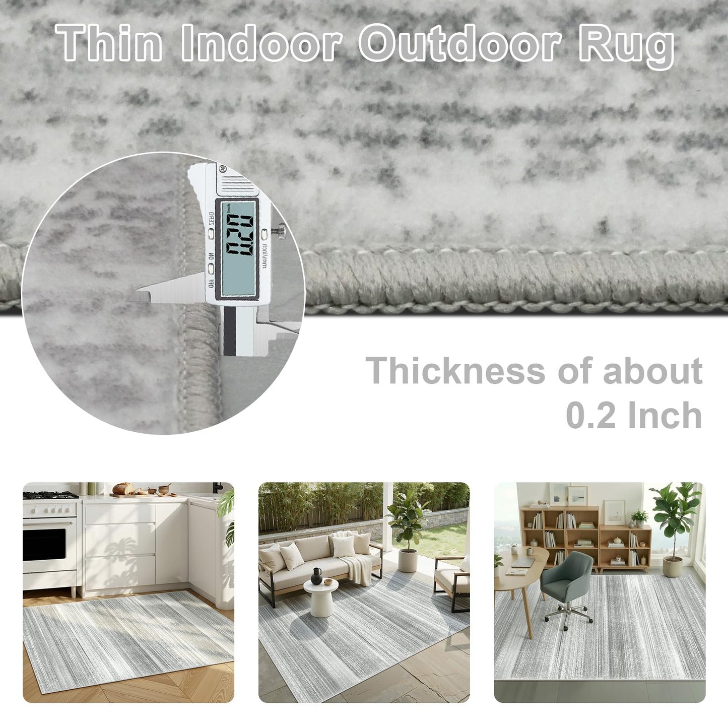 Premium Modern Abstract Rug - Stain Resistant Non-Slip Area Rug for Living Room Bedroom Dining Room Office Carpet - Grey 5x7