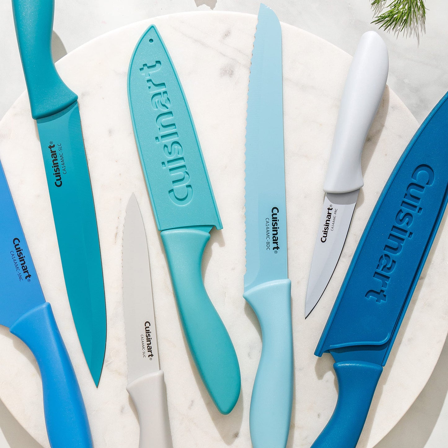 Cuisinart 14-Piece Non-Stick Ceramic Coated Stainless Steel Cutlery Knife Set with Matching Blade Guards (CA-14AMC), Amazon Exclusive