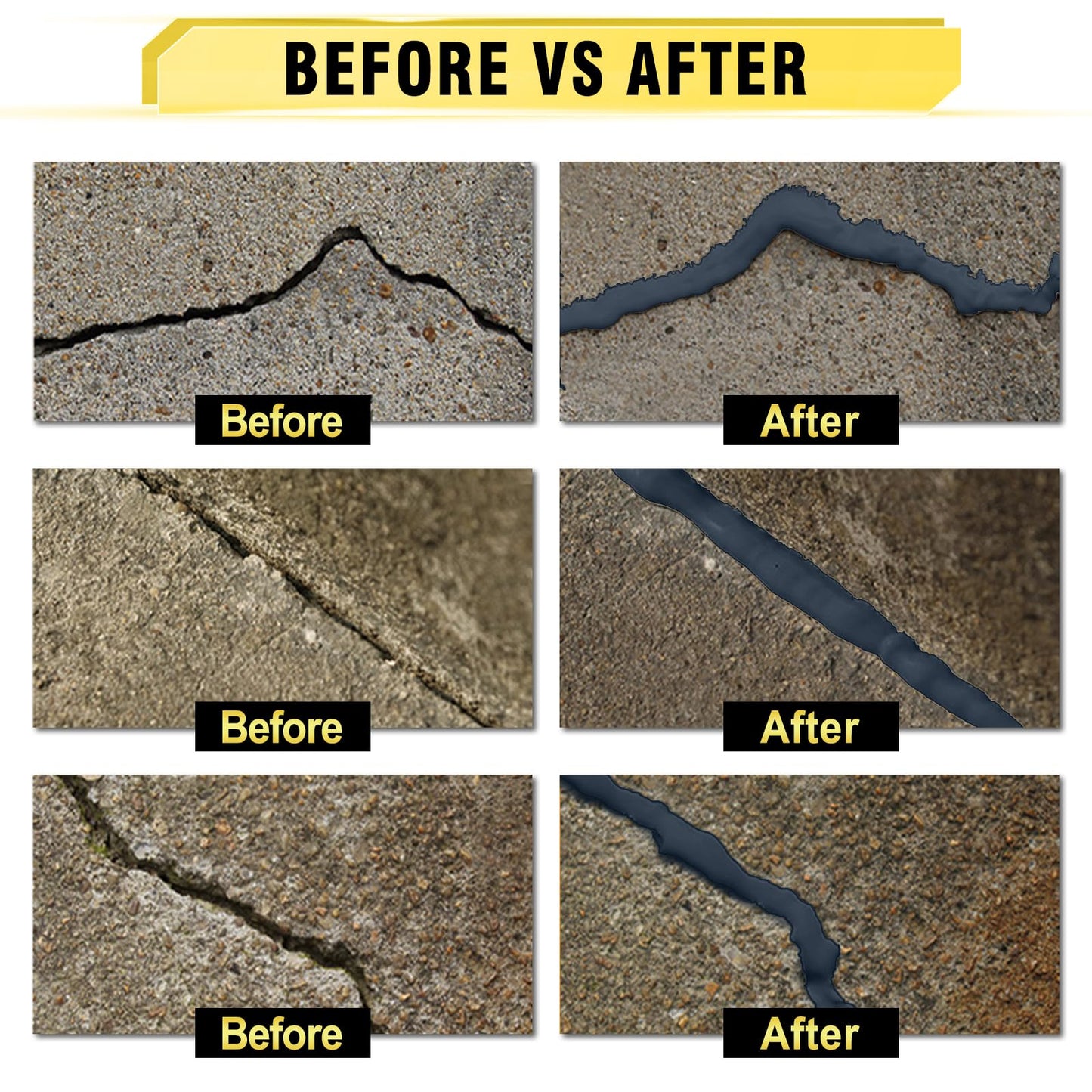 3.3 LB Concrete Crack Filler, High Elasticity Cement Crack Filler, Gray Self Leveling Concrete Hole Repair, Flexible Liquid Concrete Sealant for Driveway, Walkway, Foundation, Patio, Joint, Outdoor