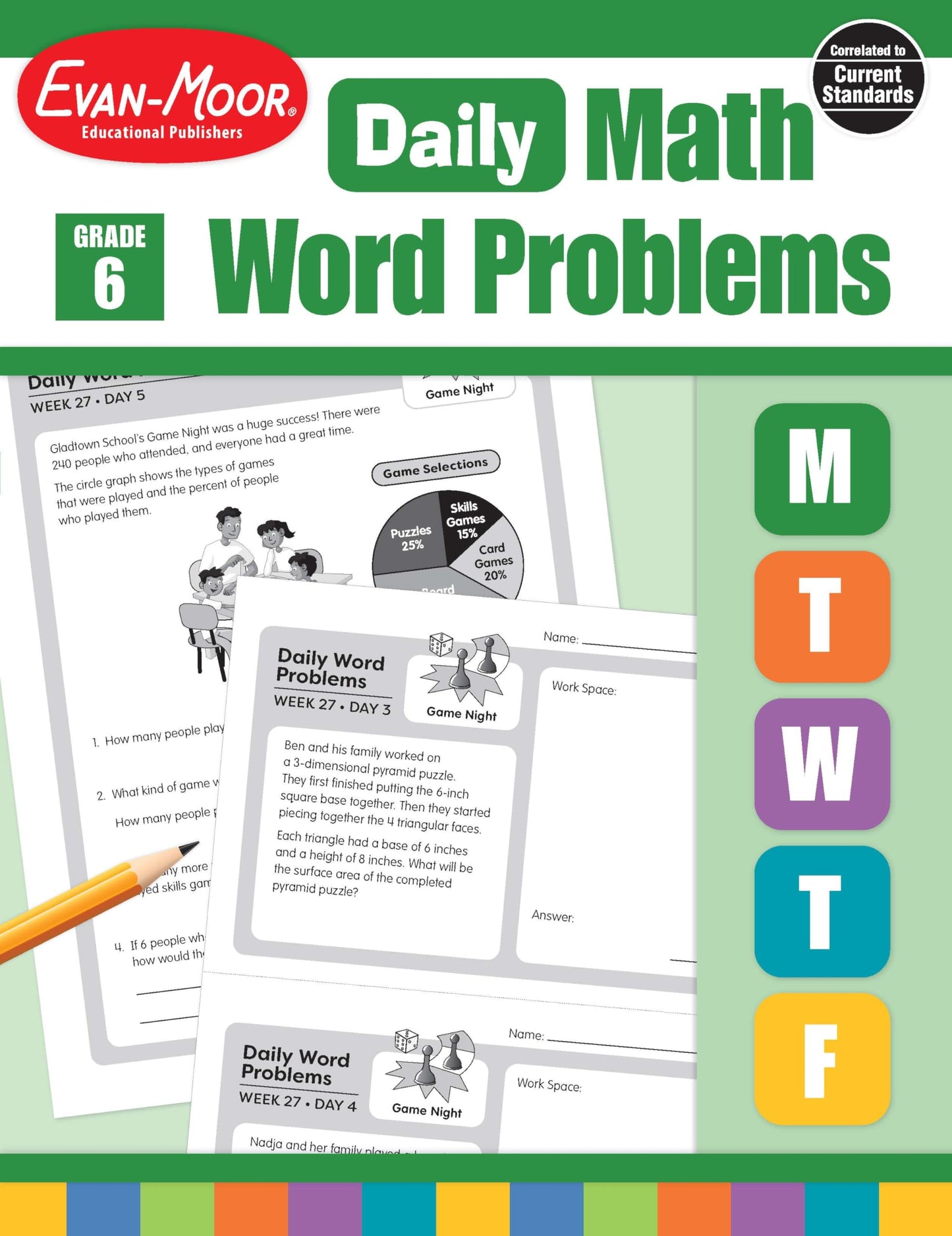 Evan-Moor Daily Word Problems, Grade 6, Homeschooling & Classroom Resource Workbook, Problem-Solving Real Life Math Skills, Reproducible Worksheet ... Graphs, Charts (Daily Word Problems Math)