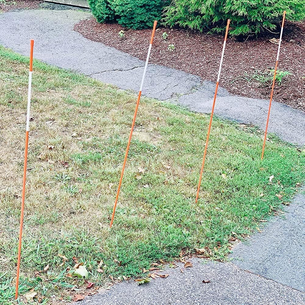 OYYQ 48 Inch 5/16 Inch Diameter Orange Driveway Markers, Fiberglass Snow Stakes with Reflective Tape (20)