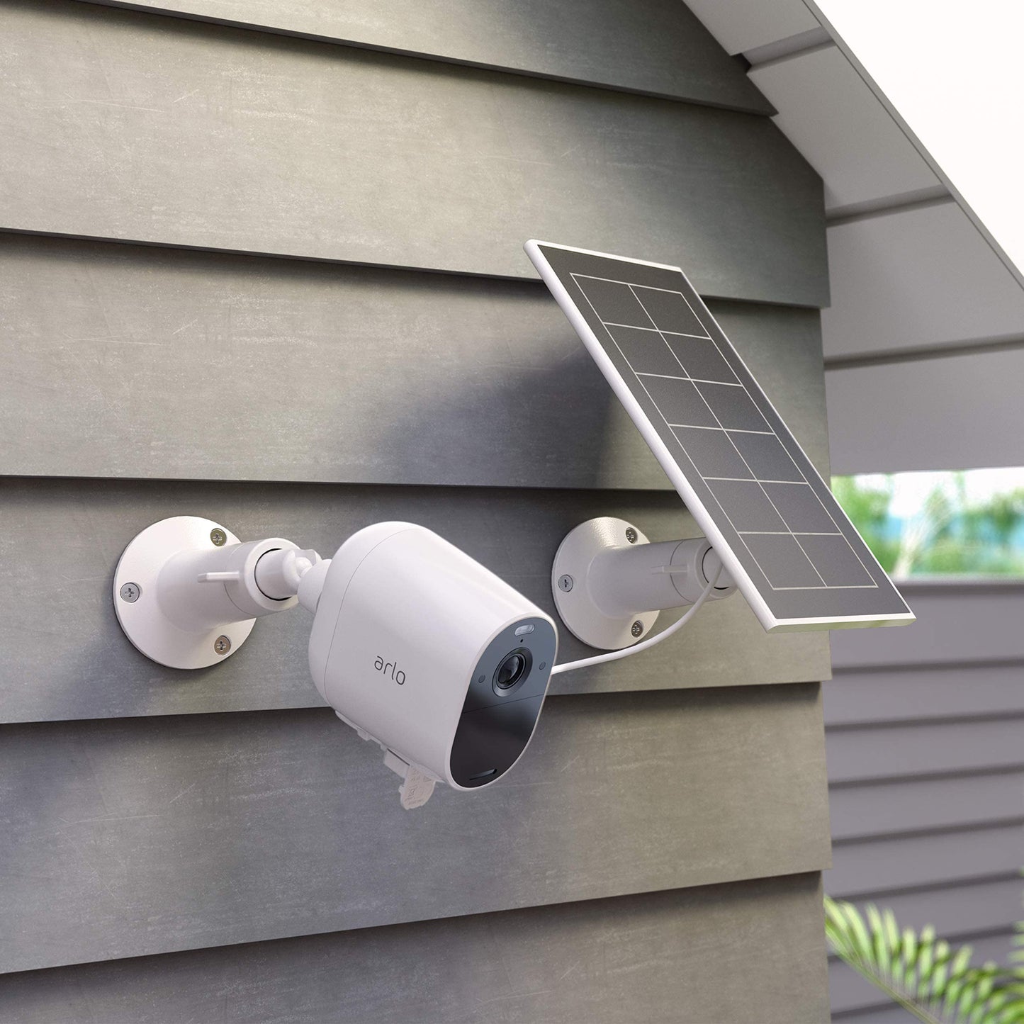 Arlo Essential Solar Panel Charger - Certified Accessory, Weather Resistant, 8 ft Power Cable, Adjustable Mount - Works With Essential and XL Cameras, White - VMA3600