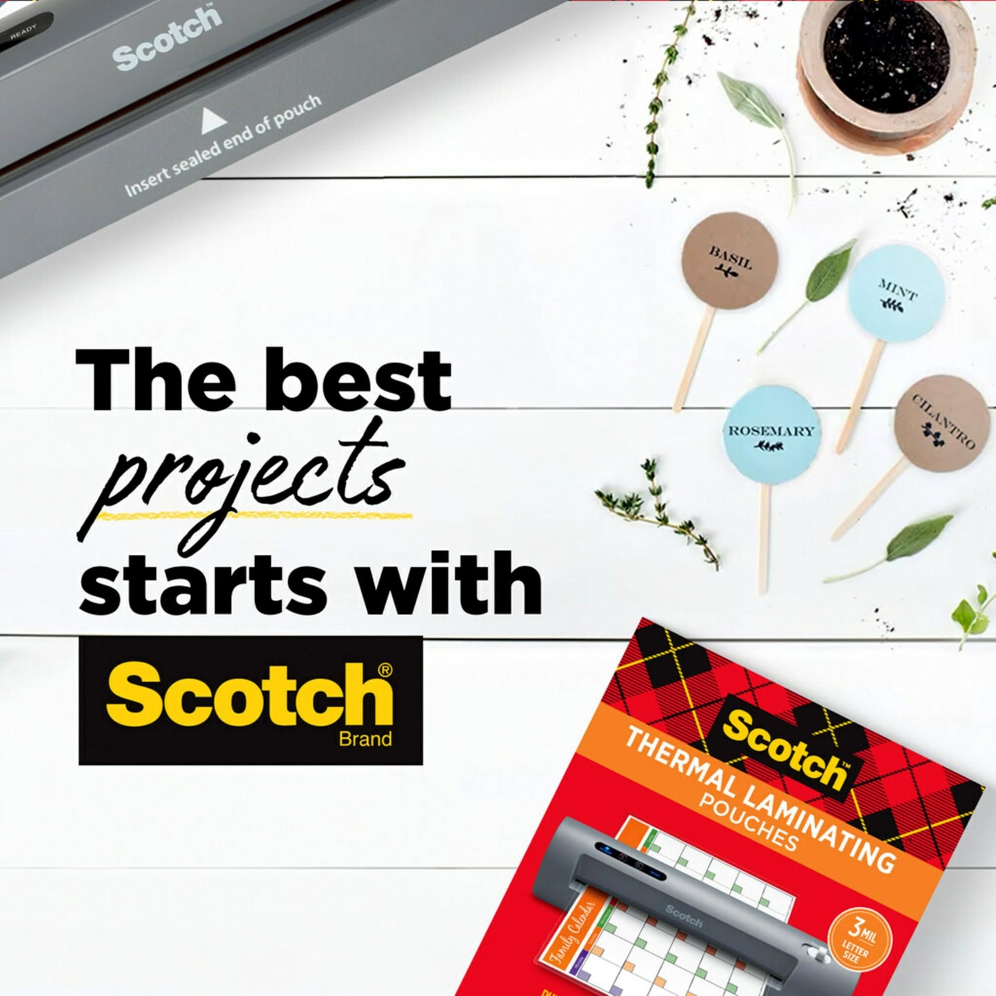 Scotch Thermal Laminating Sheets, Ideal Office or School Supplies, 9 in x 11.5 in, 3-Mil Thick, 100 Laminating Pouches