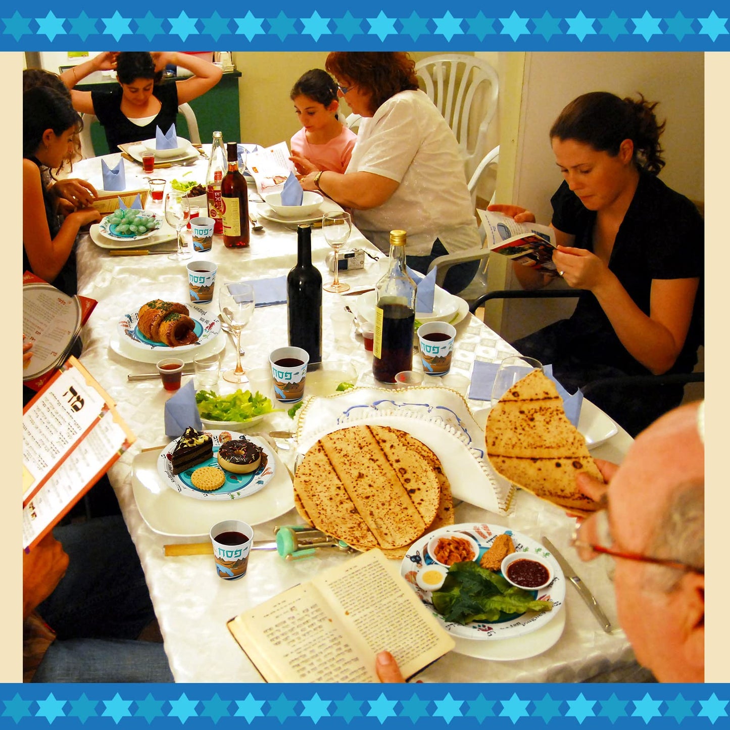 Tessco for you 120 Pcs Disposable Passover Tableware Set Seder Paper Plate and Cups Serve 40 People 9" 7" Pesach Green and White Plates Cups for Passover Party Supplies Kitchen Decorations