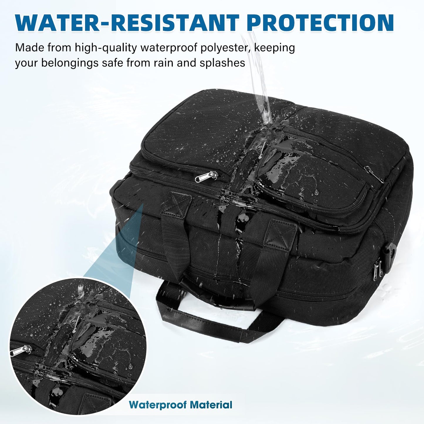 RAINSMORE Laptop Briefcase 15.6 17.3 Inch, Business Messenger Bag for Men, Water-Resistant Laptop Bag for Office, College