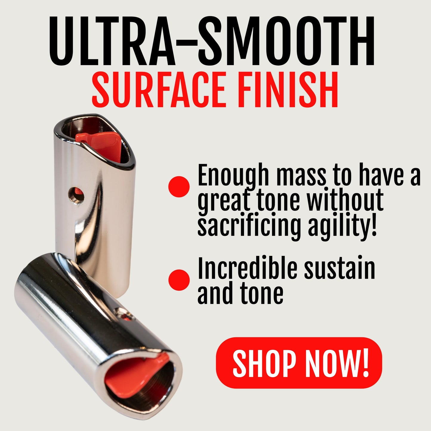 Black Mountain Ultra-Smooth Guitar Slides –Nickle Plated Patented Invention that Adapts to Your Finger, Durable and Comfortable Guitar Slider, Full Sized Slide with Spring-Arm Attachment - (Regular)