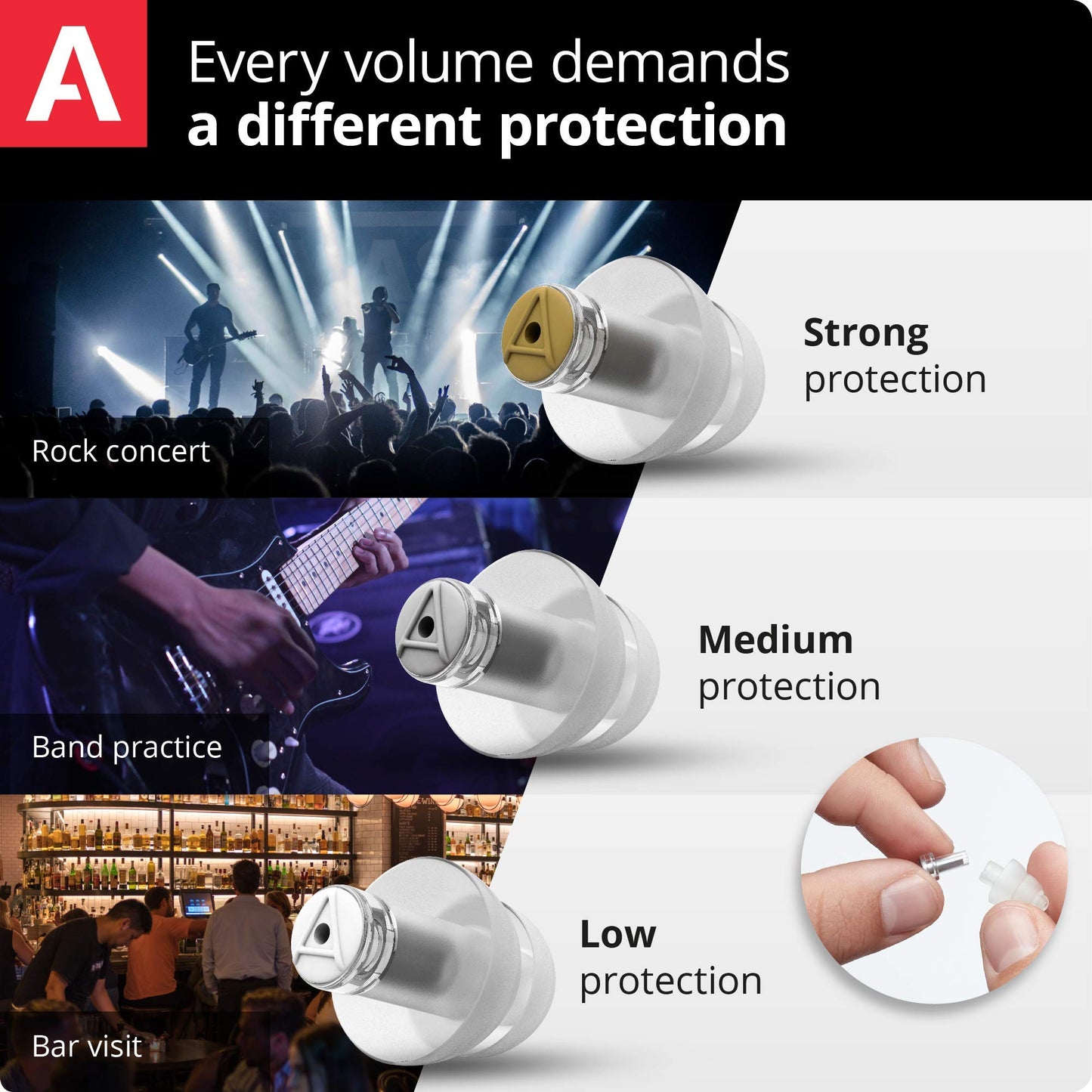 Alpine MusicSafe Pro High Fidelity Music Earplugs for Noise Reduction - 3 Interchangeable Premium Filter Sets - Professional Musician Hearing Protection - Hypoallergenic Reusable Soft Invisible Plugs