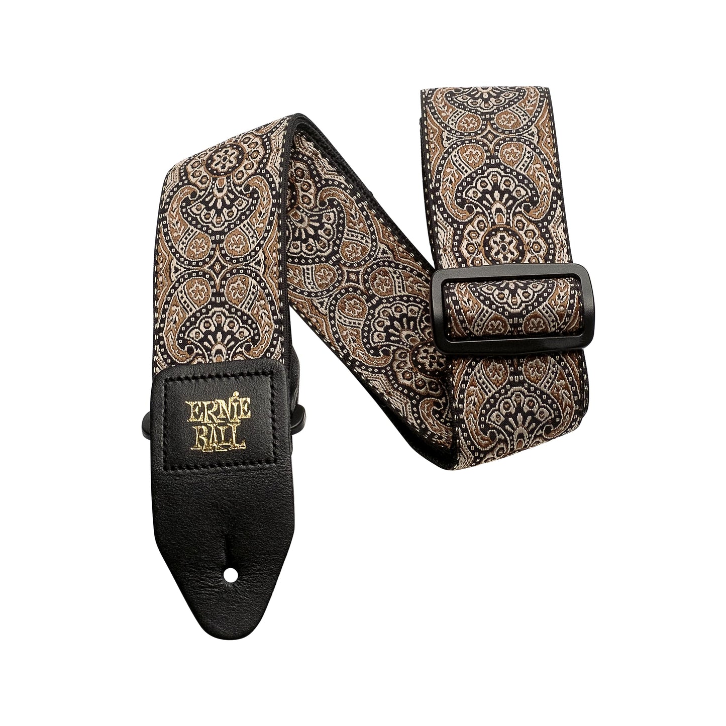 Ernie Ball Classic Jacquard Guitar Strap/Bass Strap - Gold & Black Paisley