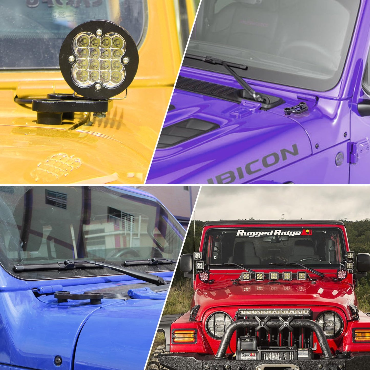 KMFCDAE Cowl Light Mount for Jeep JL A-Pillar Cube Light Pods Mounting Bracket for Jeep JL Wrangler / Gladiator JT 2018 2019 2020 2021 2022 2023 - Pair