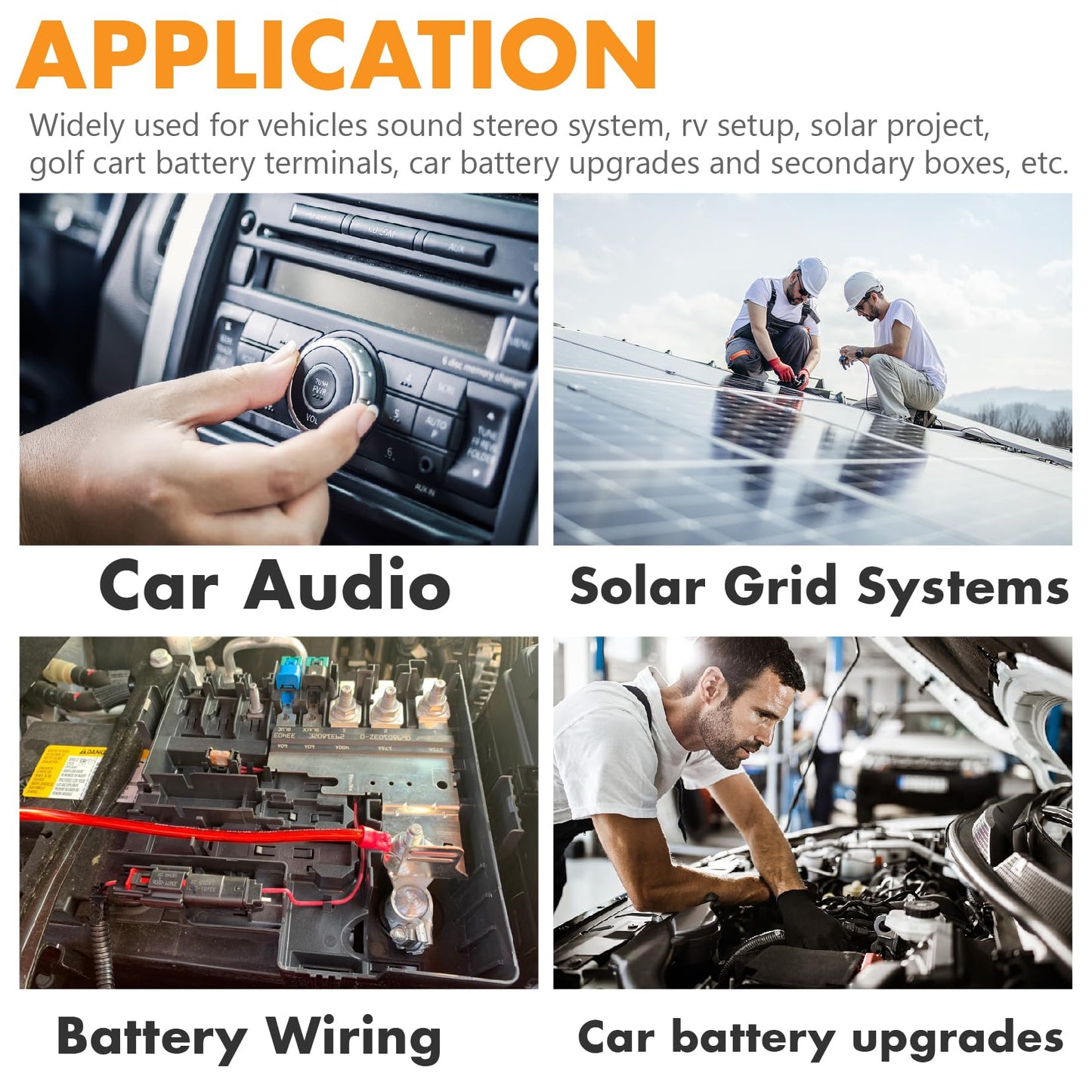 1/0 Gauge Wire Copper Clad Aluminum CAA Car Amplifier Power & Ground Cable,Primary Automotive Wire, Battery Cable, Car Audio Speaker Stereo with Lugs Terminal Connectors and Heat Shrink Tube 20FT Red