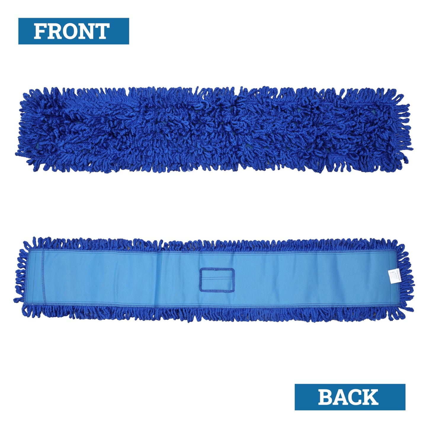 KLEEN HANDLER 36 Inch Microfiber Dust Mop, Large Washable Commercial Mop Head Replacement, Sweeper, Janitorial Supplies, Blue