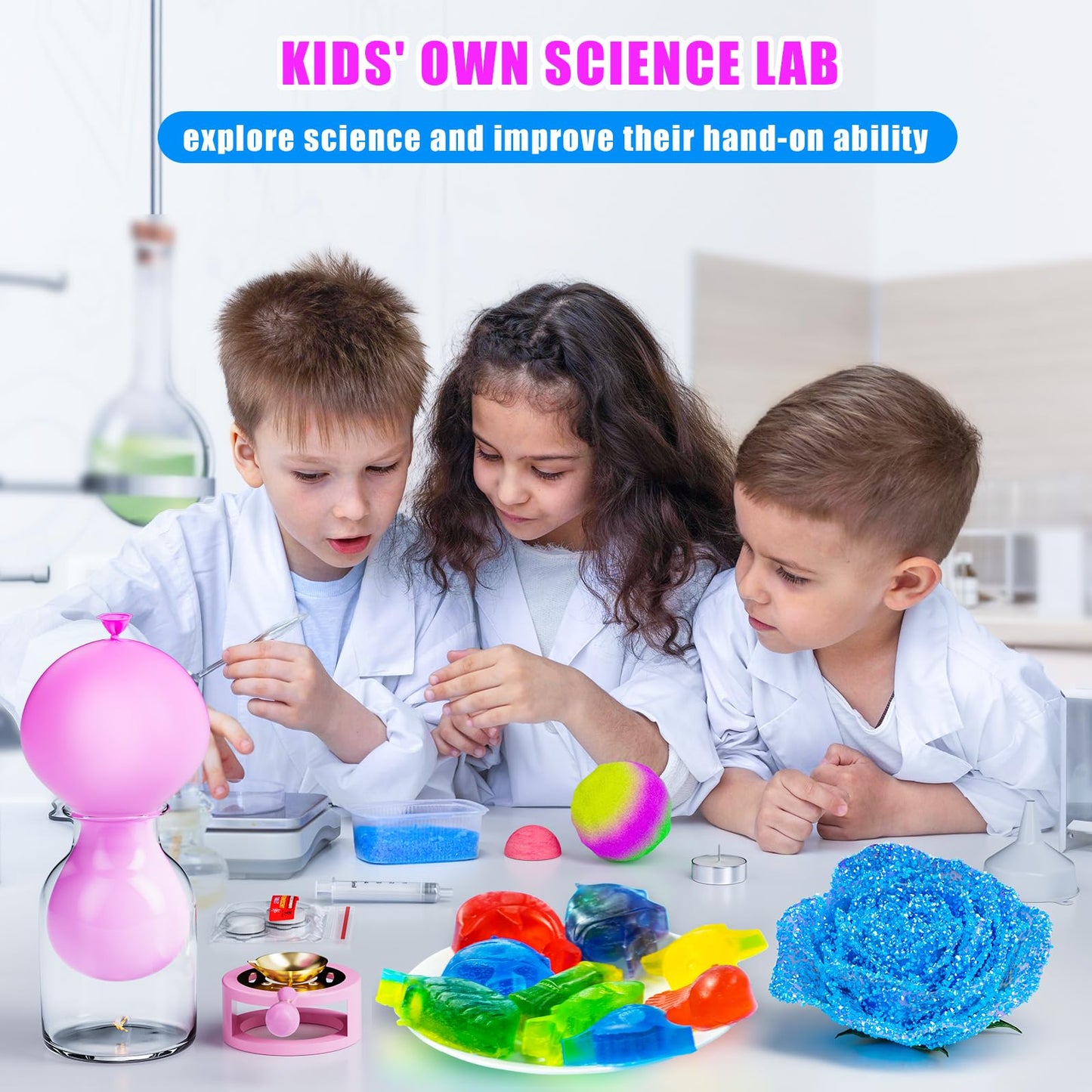110 Lab Experiments Science Kits for Kids - STEM Projects Educational Scientific Toys for Kids 6 7 8 9 10 12 Years Old, Christmas Birthday Gifts for Boys and Girls, Learning & Education