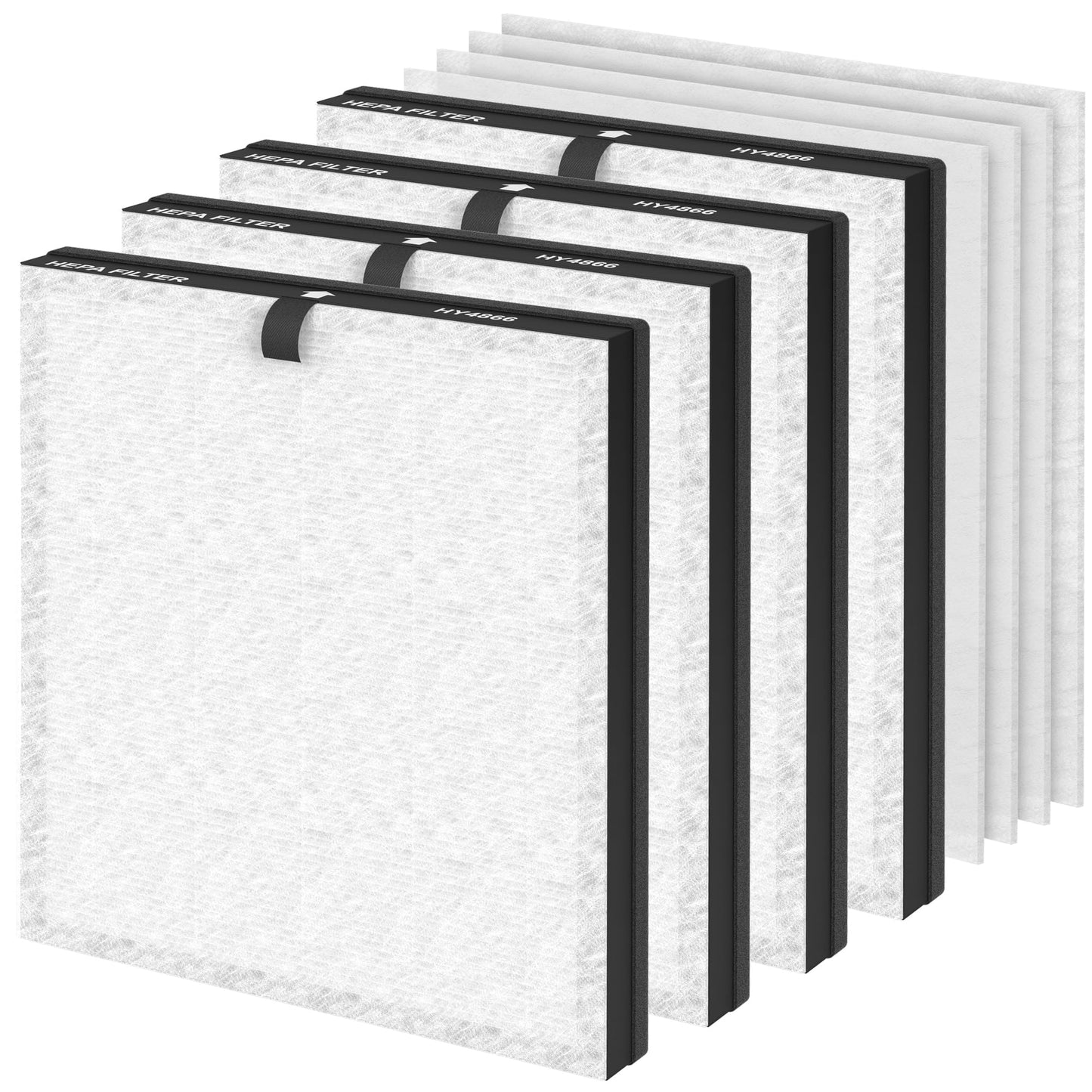 HY4866 Replacement Filter Compatible with MORENTO HY4866, Pureborne HY4866, WESTHEY HY4866 ๏ผ YIOU M1 Air Purifier, (4 True HEPA Filter + 8 Pre Filter), Enhanced Version