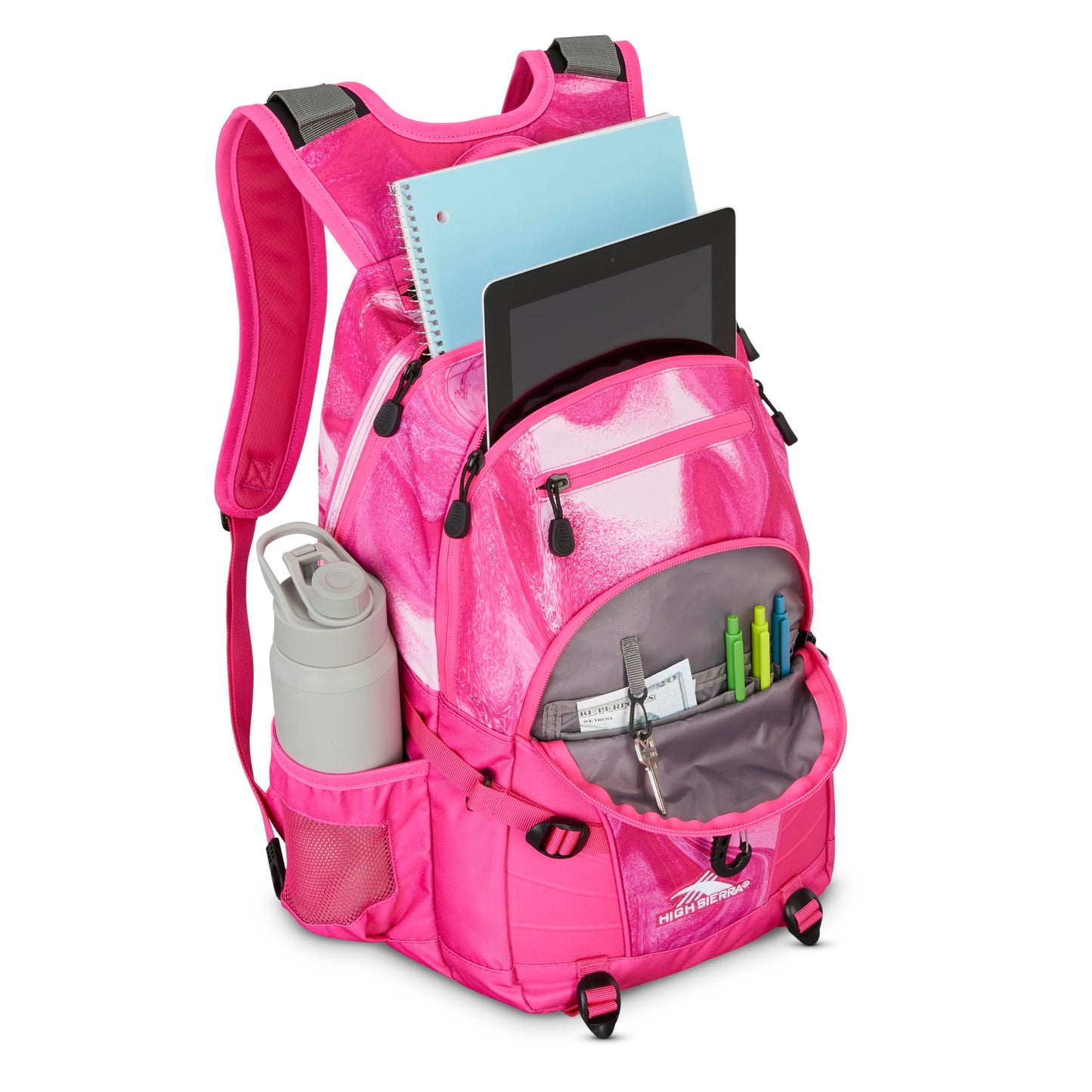 High Sierra Loop Backpack, Flamingo Marble Swirl, One Size, Loop Backpack