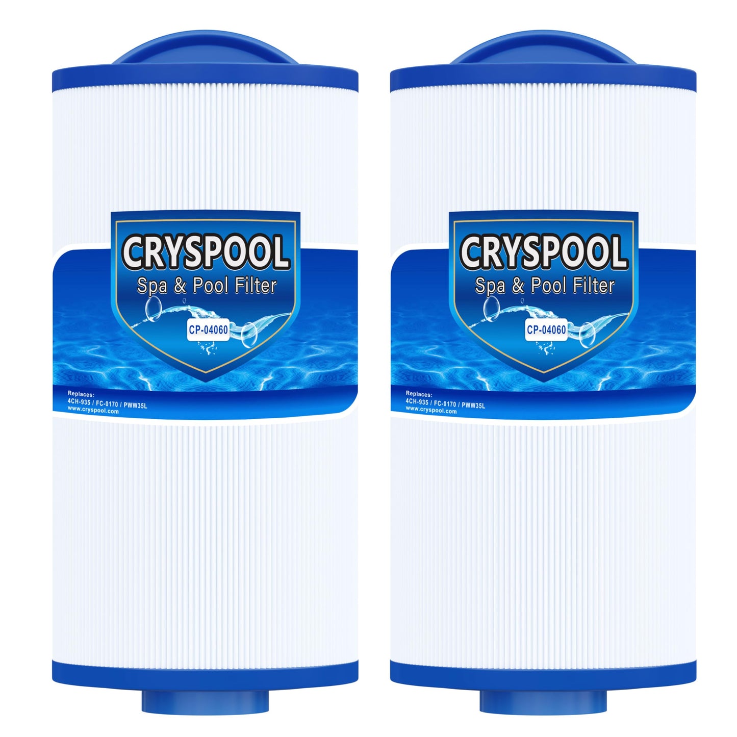 Cryspool Spa Filter Replacement for Unicel 4ch-935, PWW35L, 817-4035, Waterway 35 sq. ft. 2 Pack