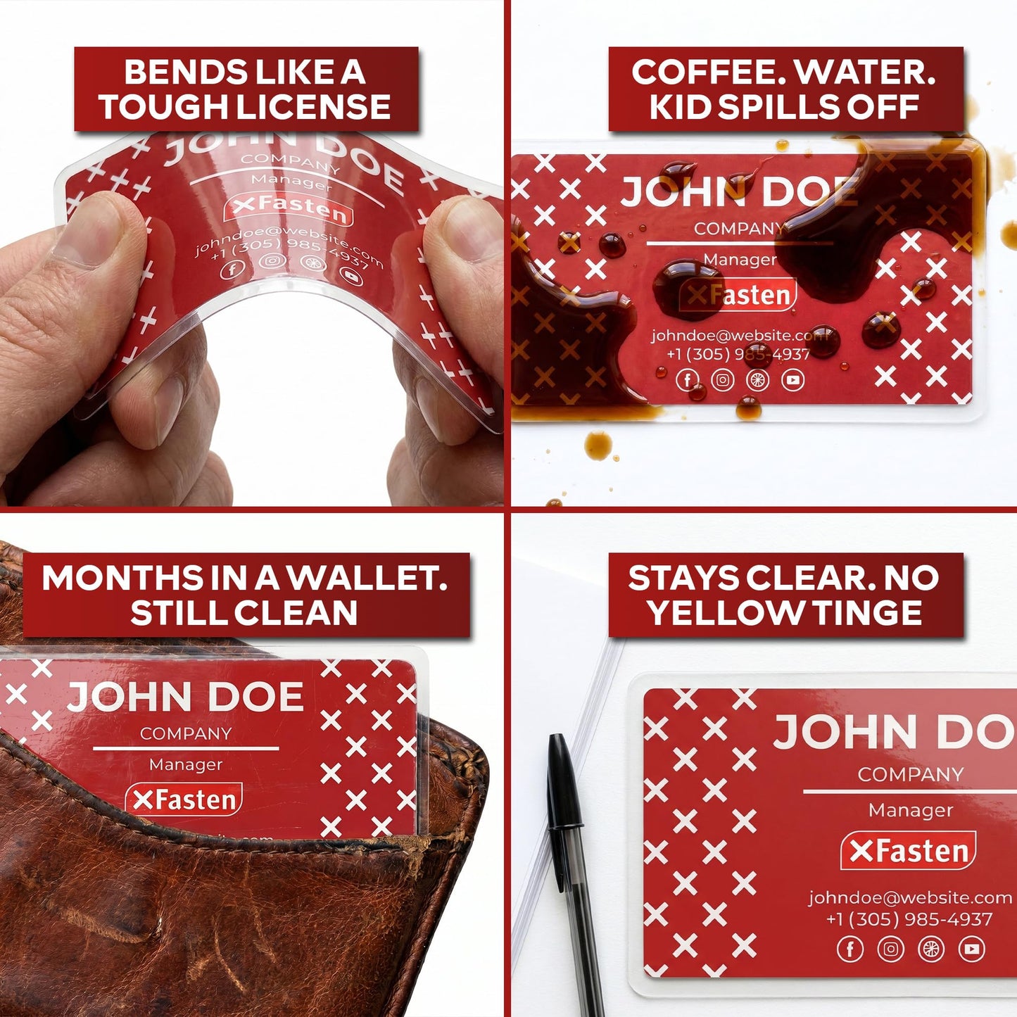 XFasten Self Seal Laminating Pouches Business Card Size 4-Inch x 3-Inch 100-Pack, 10 Mil Business Card Laminating Pouches Non-Yellowing Self Sealing Laminating Sheets Business Card Size