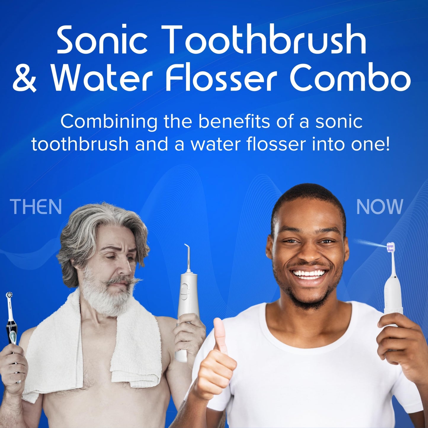 2-in-1 Portable Sonic Toothbrush & Cordless Water Flosser – Travel-Ready, Braces-Friendly – Perfect for On-the-Go, Office, School & Home