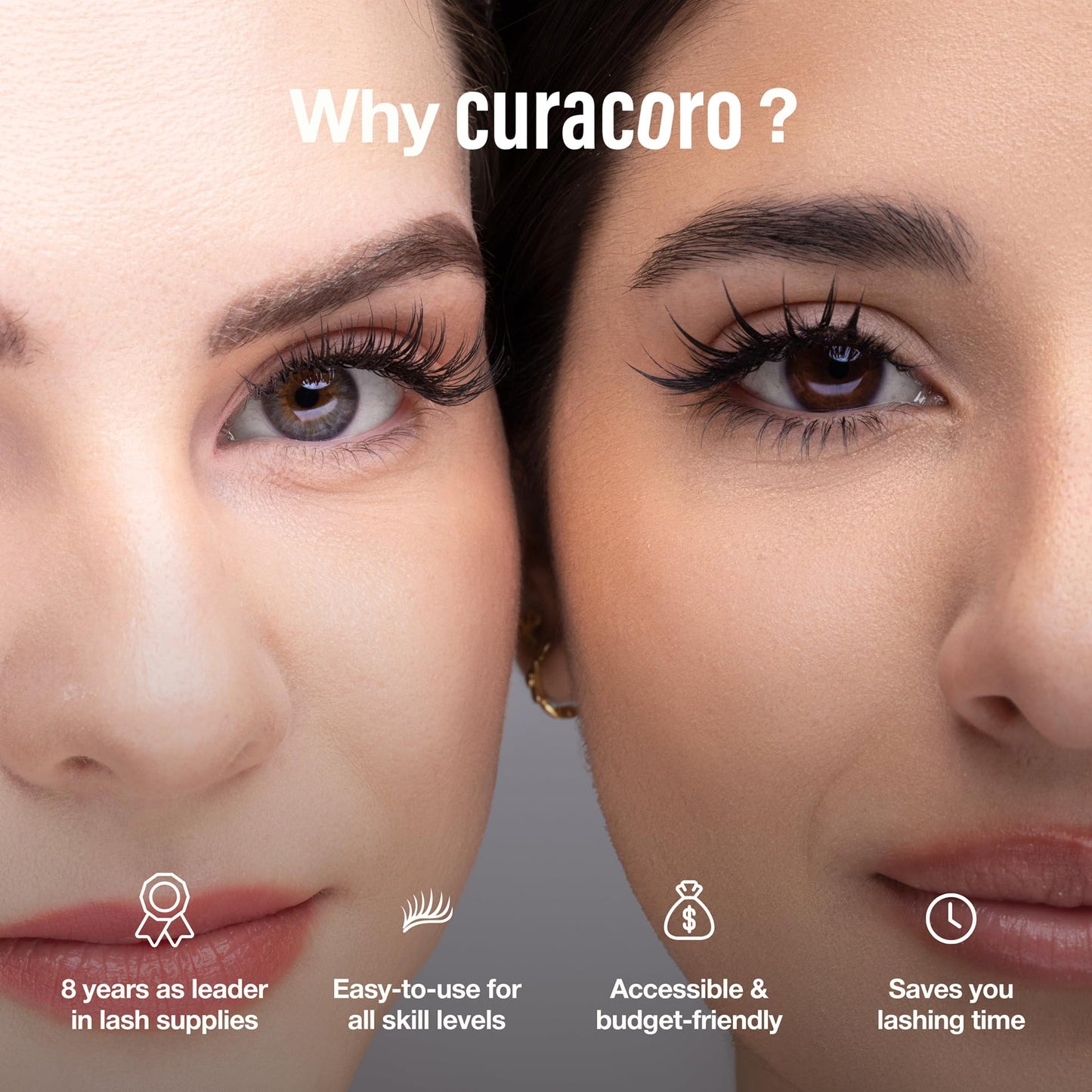 Curacoro Promade Mix 1500 Fans | Handmade Volume Eyelashes | Multi Selections From 5D To 12D | C CC D Curl | Thickness 0.03~0.1 mm | 9-18mm Length | Long Lasting | Easy Application