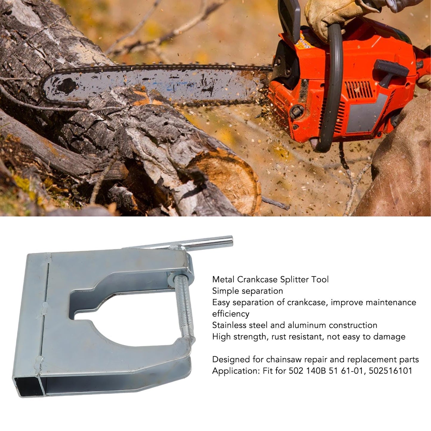 Universal Metal Crankcase Splitter Tool, Easy to Use for Chainsaw Maintenance, Chainsaw Crankcase Splitter Tool Crankshaft for Crankshaft Separation and Repair Replacement Parts